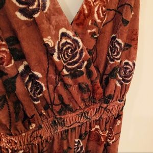 Sienna Sky Pants - Mauve Floral Velvet Jumpsuit Sienna Sky Pants - Mauve Floral Velvet Jumpsuit